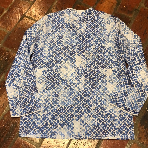 Oscar de la Renta floral button up tunic w/ scroll work szXs - Picture 8 of 12